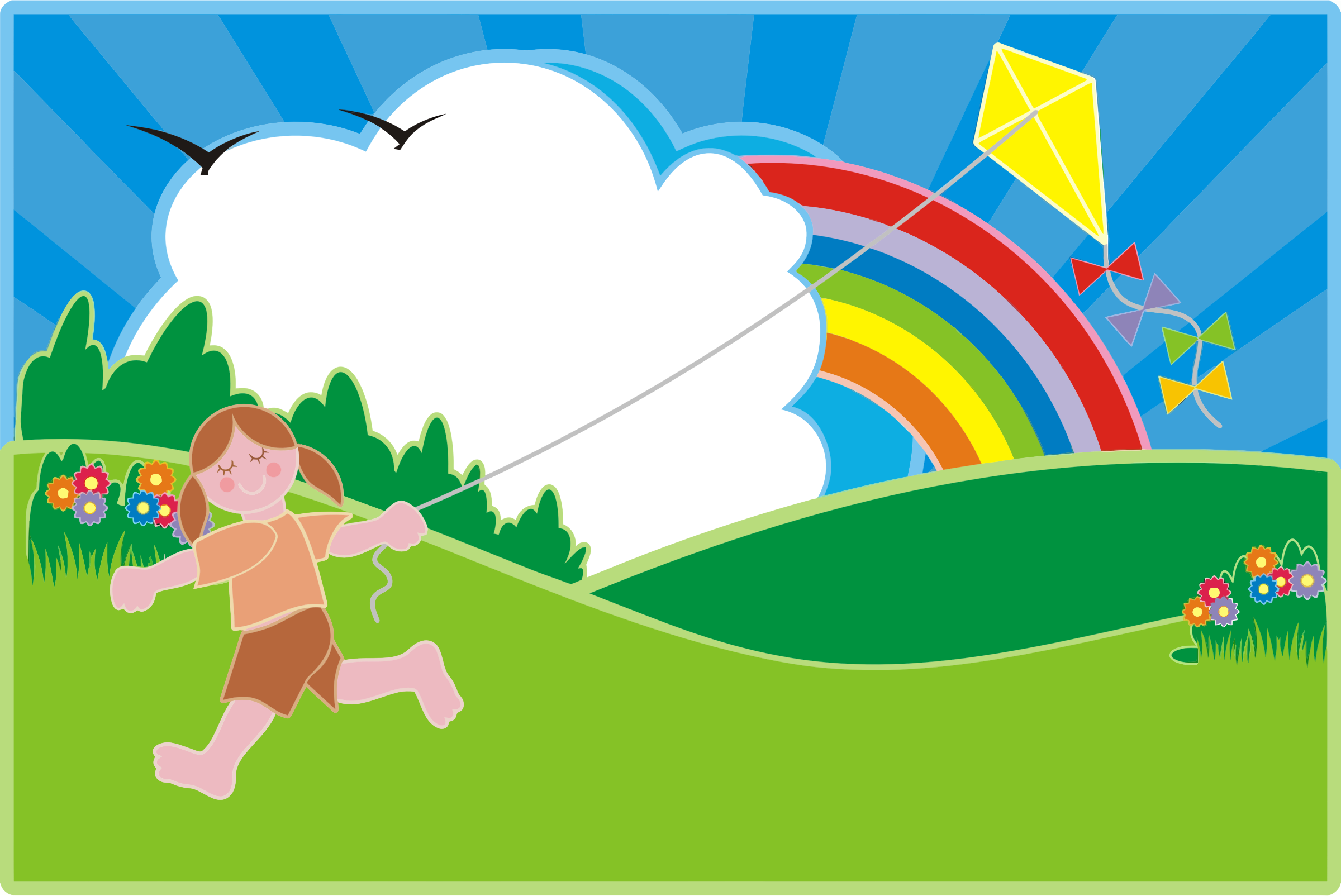 This Free Icons Png Design Of Girl Flying Kite In Colorful Landscape Hdpng.com  - Kite Images, Transparent background PNG HD thumbnail