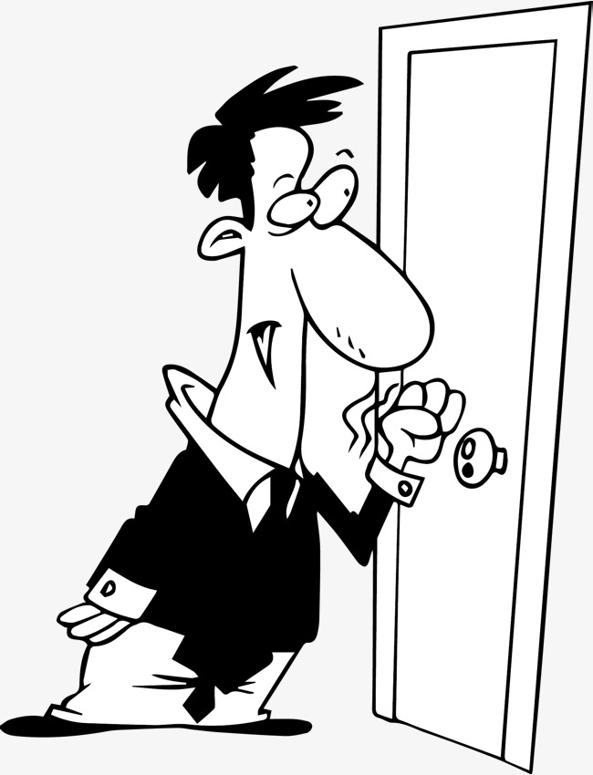 Silhouette Black And White Vector Man Knocking On The Door, Silhouette, Black And White, Vector Free Png Image - Knocking On Door, Transparent background PNG HD thumbnail