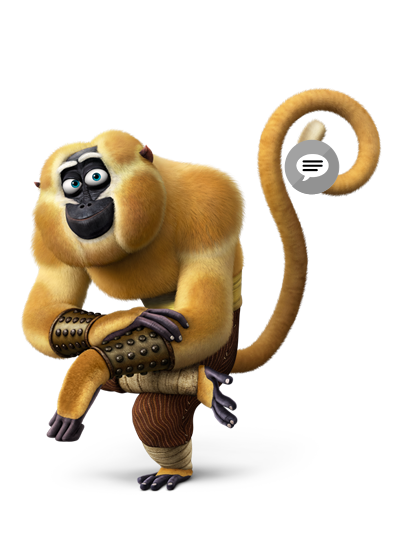 Monkey - Kungfupanda, Transparent background PNG HD thumbnail