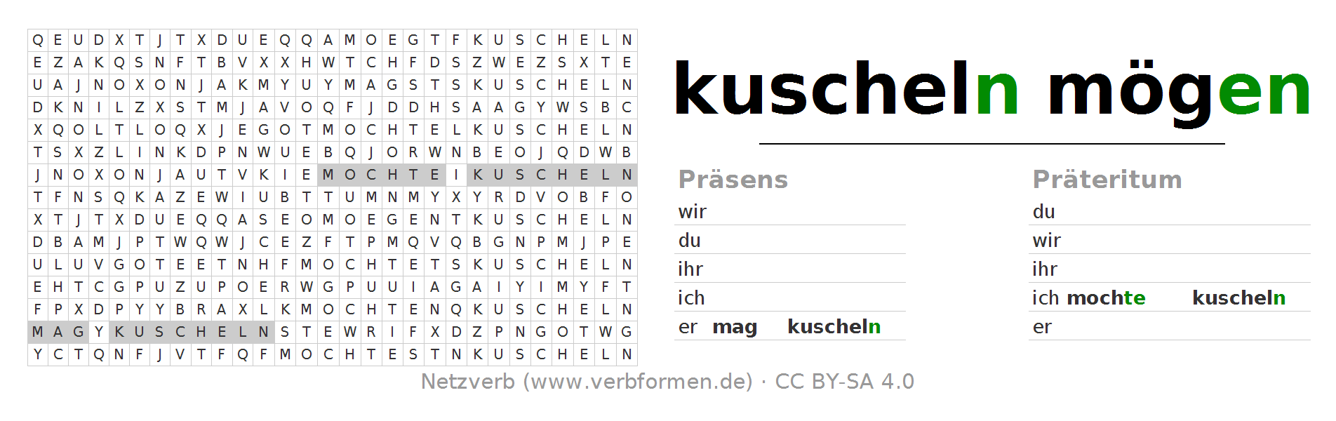 Wortsuchrätsel Für Die Konjugation Des Verbs Mag Kuscheln - Kuscheln, Transparent background PNG HD thumbnail