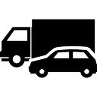 Travelling Vehicles Of A Road - Land Transportation Black And White, Transparent background PNG HD thumbnail