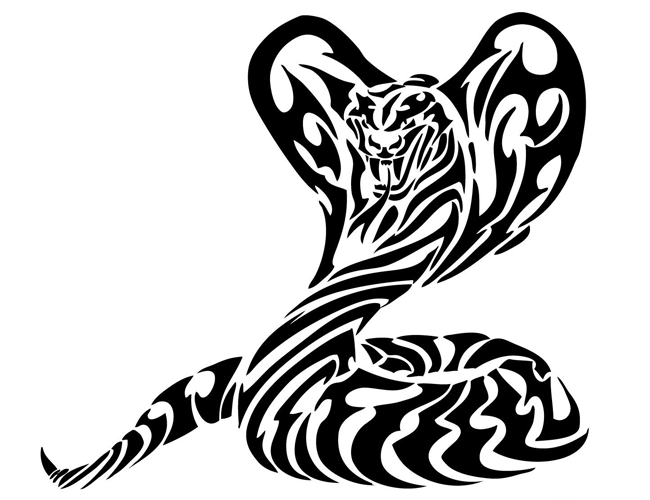 Large Tribal Cobra Snake Tattoo | Tattoo Tabatha - Snake Tattoo, Transparent background PNG HD thumbnail