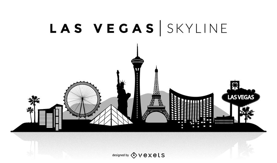 Las Vegas Silhouette Skyline - Las Vegas Skyline Vector, Transparent background PNG HD thumbnail