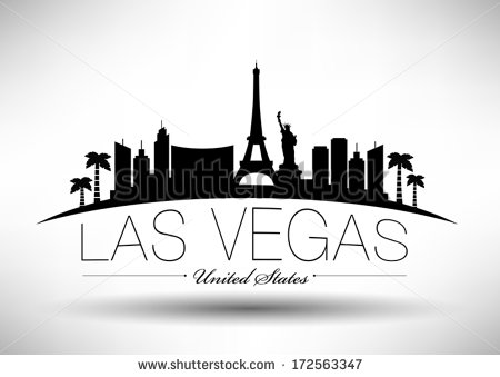 Modern Las Vegas City Skyline Design - Las Vegas Skyline Vector, Transparent background PNG HD thumbnail