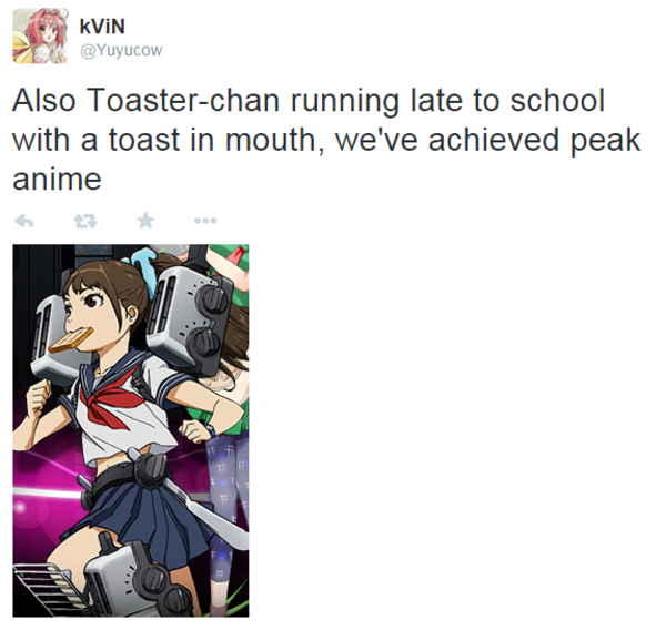 Also Toaster Chan Running Late To School With A Toast In Mouth, Weu0027Ve Achieved Peak Anime | Shit, Iu0027M Late For School | Know Your Meme - Late To School, Transparent background PNG HD thumbnail