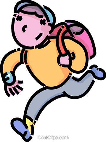 Boy Running Late For School - Late To School, Transparent background PNG HD thumbnail