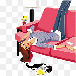 Lazy Girl. Png Ai - Lazy Girl, Transparent background PNG HD thumbnail
