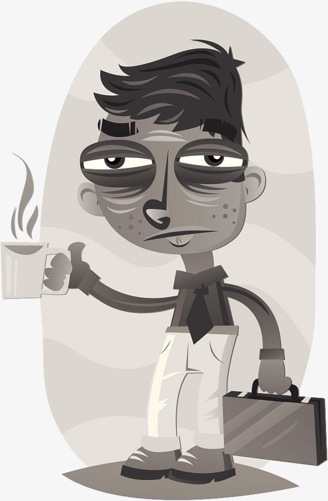 A Black And White Illustration; A Lazy Worker Free Png - Lazy Black And White, Transparent background PNG HD thumbnail