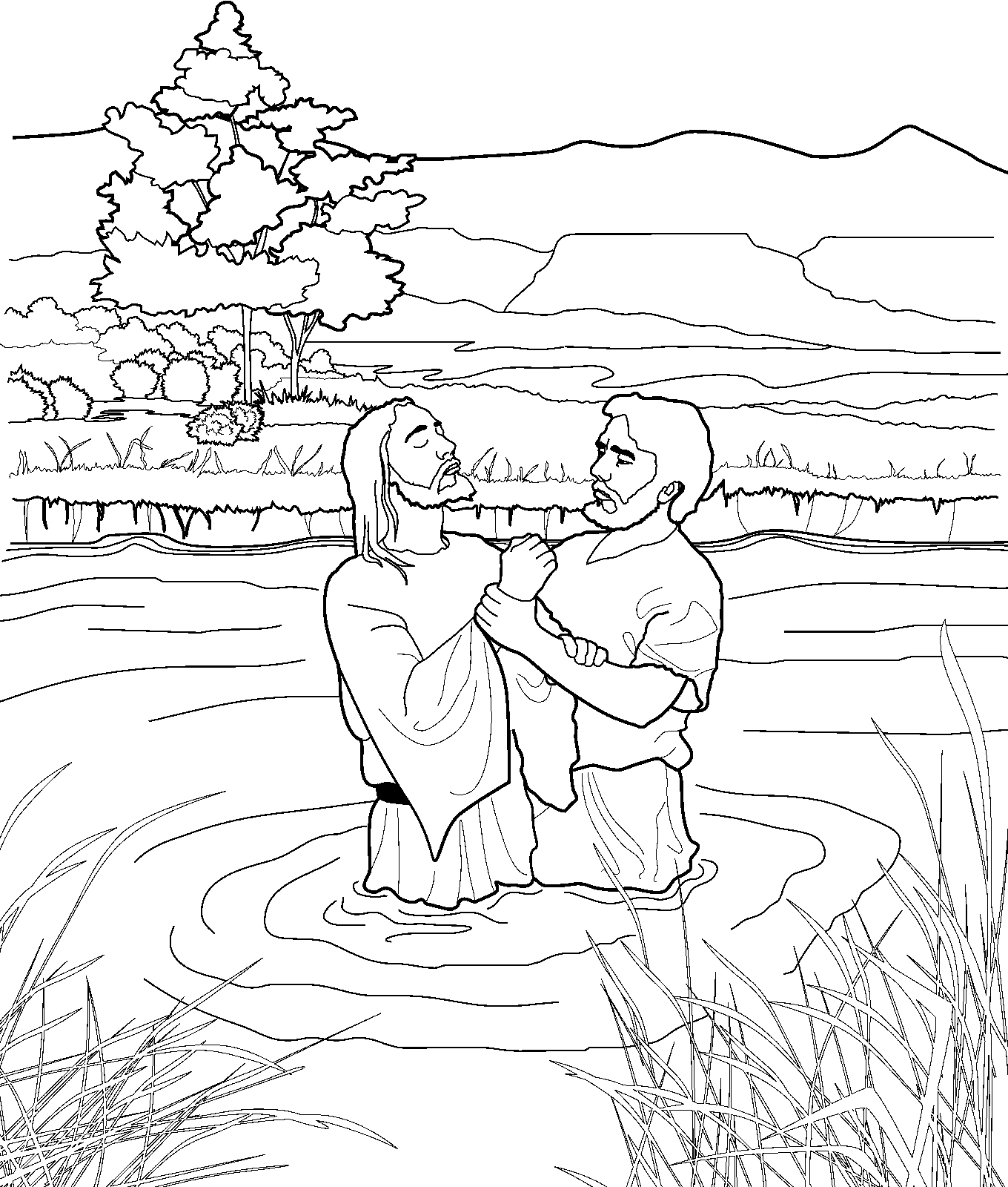Jesus Baptism Coloring Pages John Baptizing Jesus Coloring Page - Lds Jesus Baptism, Transparent background PNG HD thumbnail