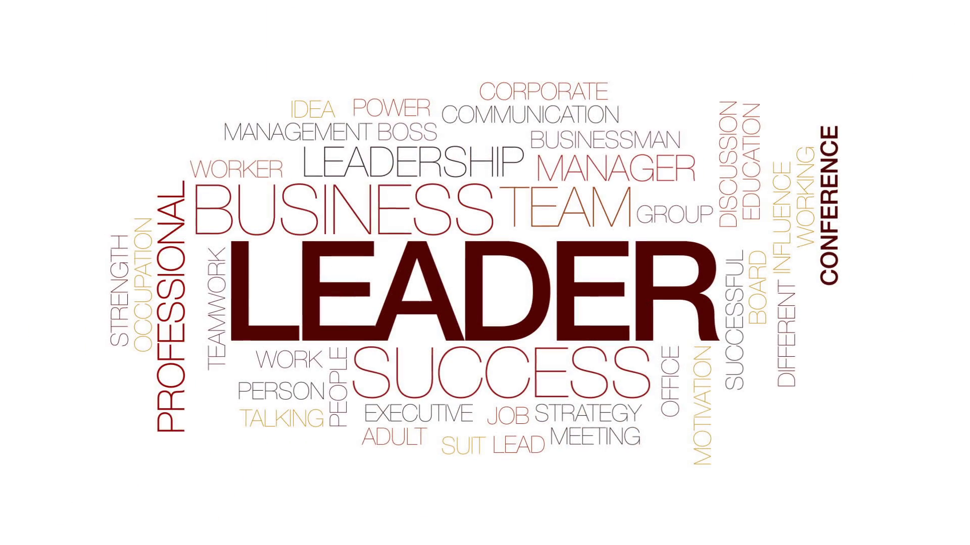 Leader Animated Word Cloud, Text Design Animation. Kinetic Typography. Motion Background   Videoblocks - Leadership, Transparent background PNG HD thumbnail