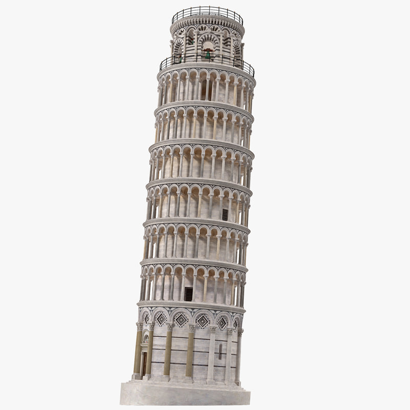 Leaning Tower Of Pisa Png Hd - 3D Leaning Tower Pisa, Transparent background PNG HD thumbnail
