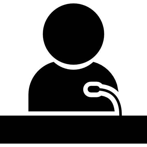 Speaker Giving A Lecture On A Stand Free Icon - Lecture, Transparent background PNG HD thumbnail