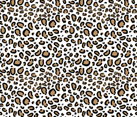Leopard   Animal Print With White Background Natural Tan Cheetah Spots Fabric By Charlottewinter On Spoonflower - Leopard Print, Transparent background PNG HD thumbnail