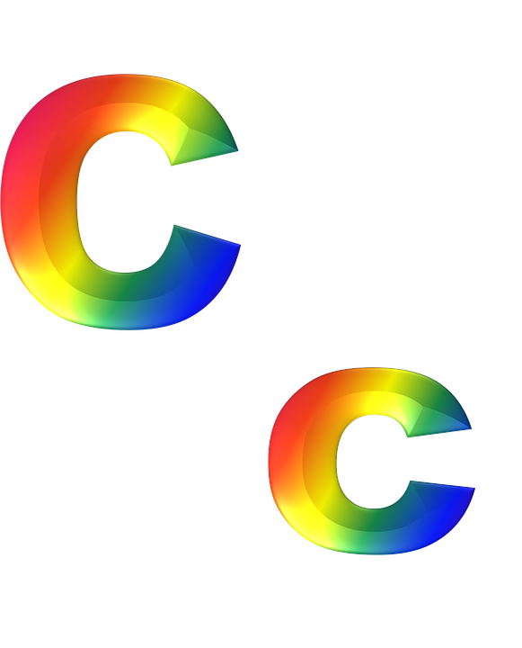 Letter C 3D Abc Alphabet Rainbow Gradient Bright - Letter C, Transparent background PNG HD thumbnail