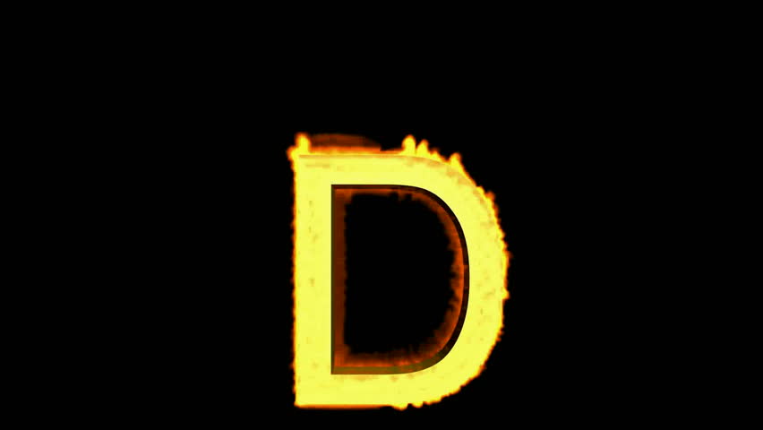 Fire Letter D,uppercase.   Hd Stock Footage Clip - Letter D, Transparent background PNG HD thumbnail