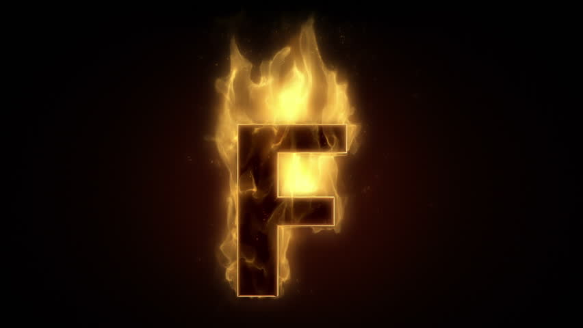 Fiery Letter F Burning In Loop With Particles   Hd Stock Video Clip - Letter F, Transparent background PNG HD thumbnail