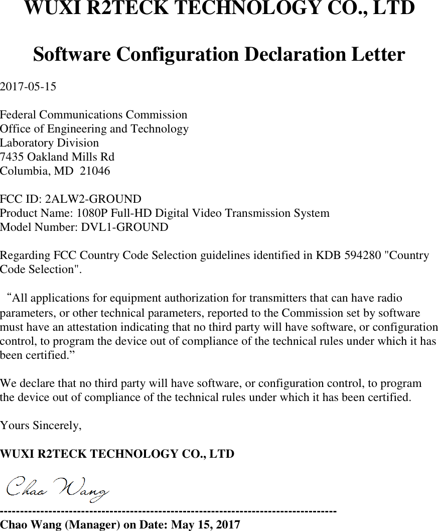 Page 1 Of Ground 1080P Full Hd Digital Video Transmission System Cover Letter Software Declaration - Letter F, Transparent background PNG HD thumbnail