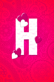 Letter H and Heron (backgroun
