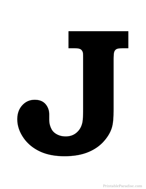 Printable Solid Black Letter J Silhouette - Letter J, Transparent background PNG HD thumbnail