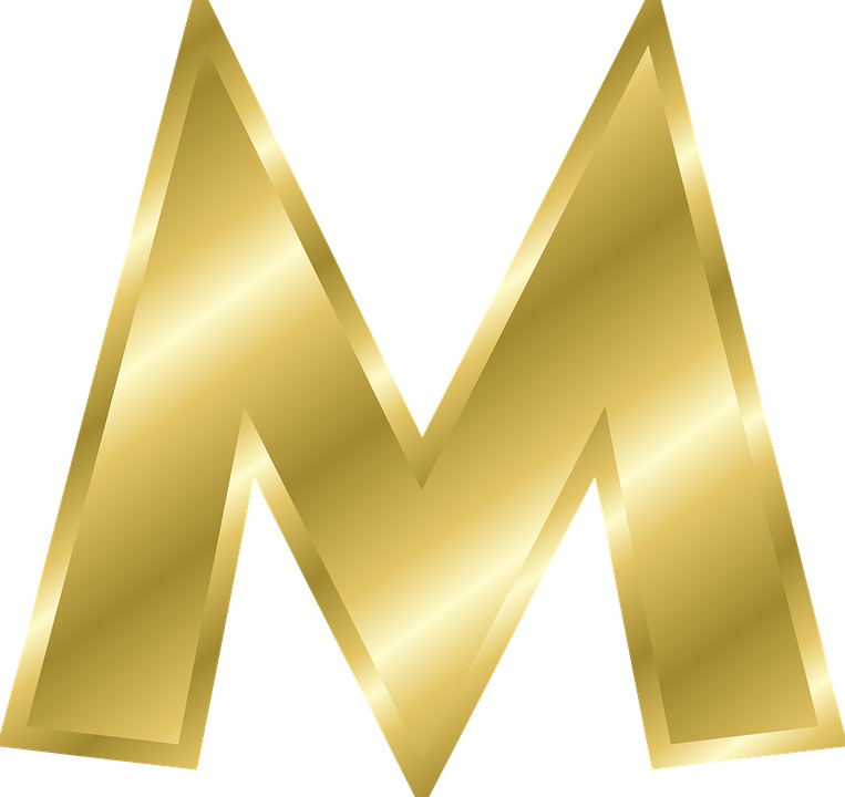 Letter, M, Capital Letter, Alphabet, Abc, Gold - Letter M, Transparent background PNG HD thumbnail