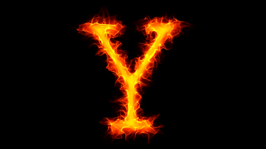 Letter Y On Fire   Hd Stock Footage Clip - Letters, Transparent background PNG HD thumbnail