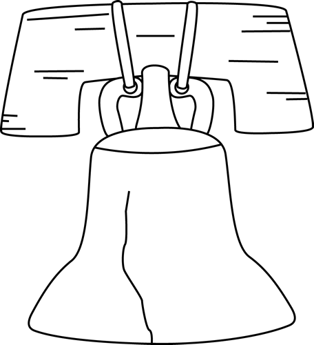 Black And White Liberty Bell Clip Art Image Black And White Outline - Liberty Bell, Transparent background PNG HD thumbnail