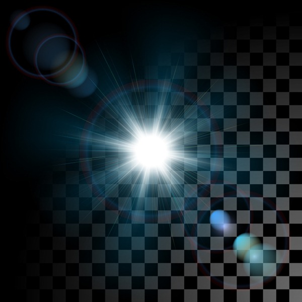 Dazzling Light Effects Checkered Background Vector Graphics - Light Effect, Transparent background PNG HD thumbnail