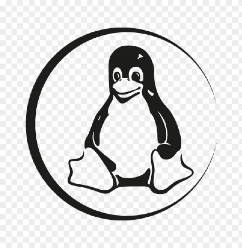Linux Tux Black Vector Logo Free | Toppng - Linux, Transparent background PNG HD thumbnail