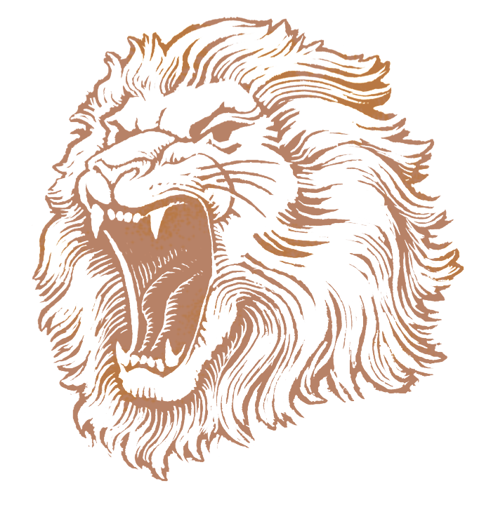 Hand painted black lion, Hand
