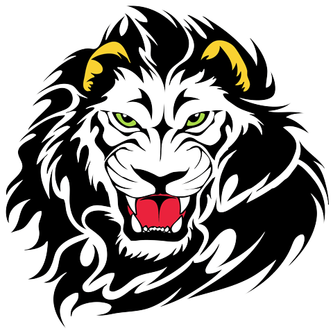 Hand painted black lion, Hand