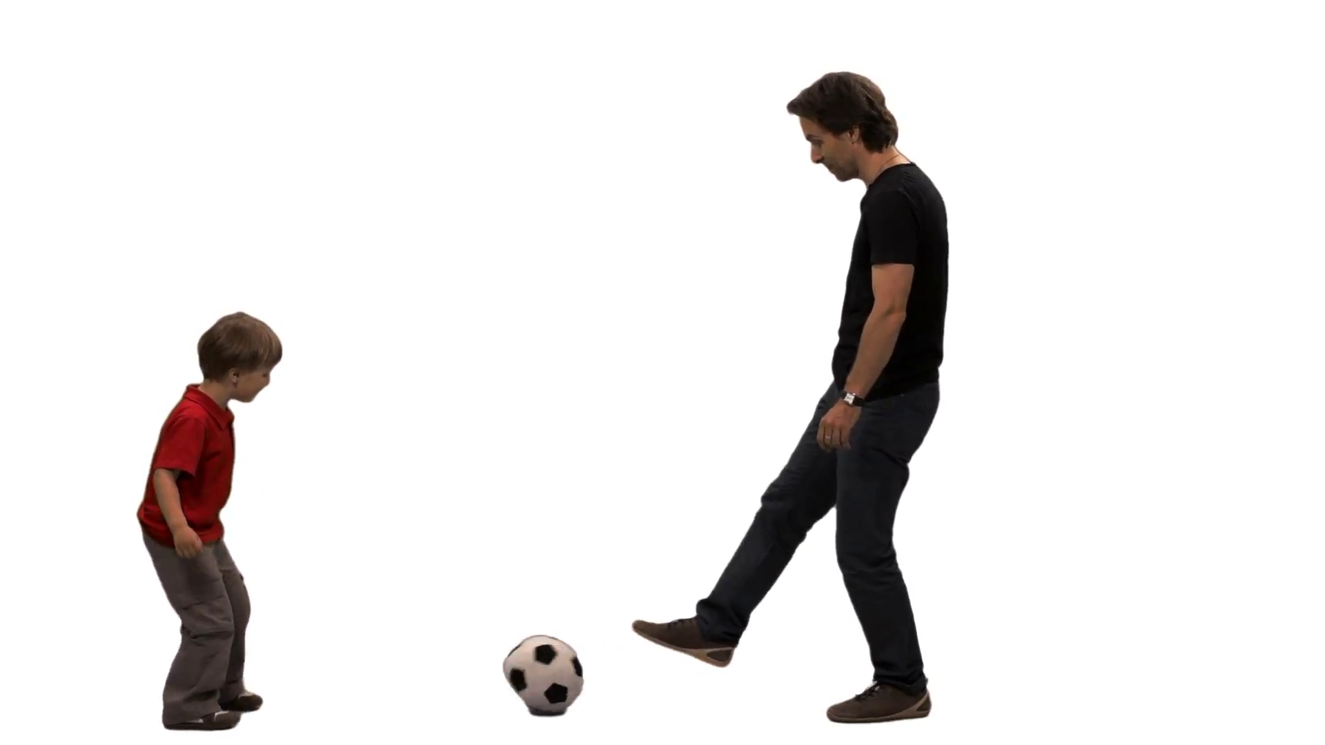A Little Boy And His Father Playing Football. Side View. Full Hd Footage (On Alpha Matte) Stock Video Footage   Videoblocks - Little Boy, Transparent background PNG HD thumbnail