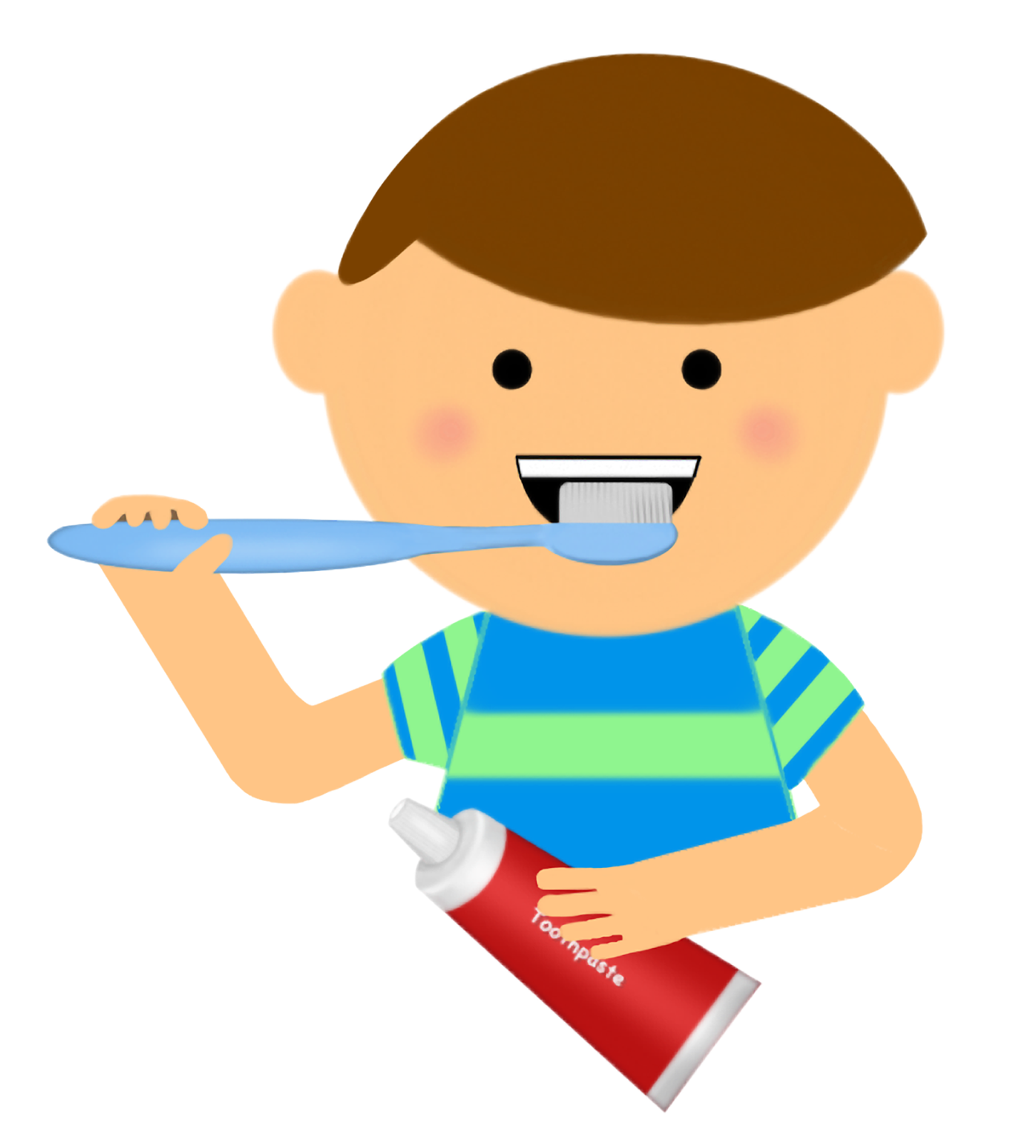 Brush Teeth Clipart - Little Boy, Transparent background PNG HD thumbnail