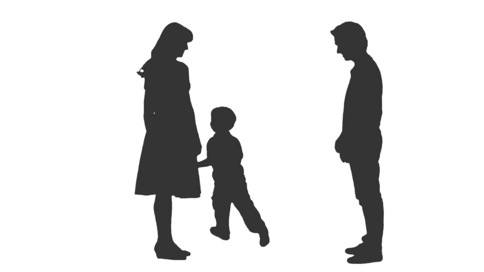 Silhouette Of A Little Boy Playing With His Parents. Full Hd Footage With Alpha Channel Stock Video Footage   Videoblocks - Little Boy, Transparent background PNG HD thumbnail