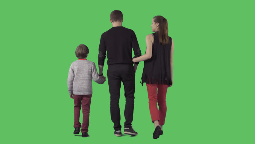 Young Family With Little Boy Is Slowly Walking Away The Camera. Camera Is Static. Lens 85 Mm. Footage With Alpha Channel. - Little Boy, Transparent background PNG HD thumbnail