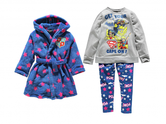 For Ages Five To 12 Years, Little Dc Fans Will Love This Vibrant Pink And Blue Starred Robe, And Better Still It Comes With A Fun Pj Set To Go With It Hdpng.com  - Little Girl Big Robe, Transparent background PNG HD thumbnail