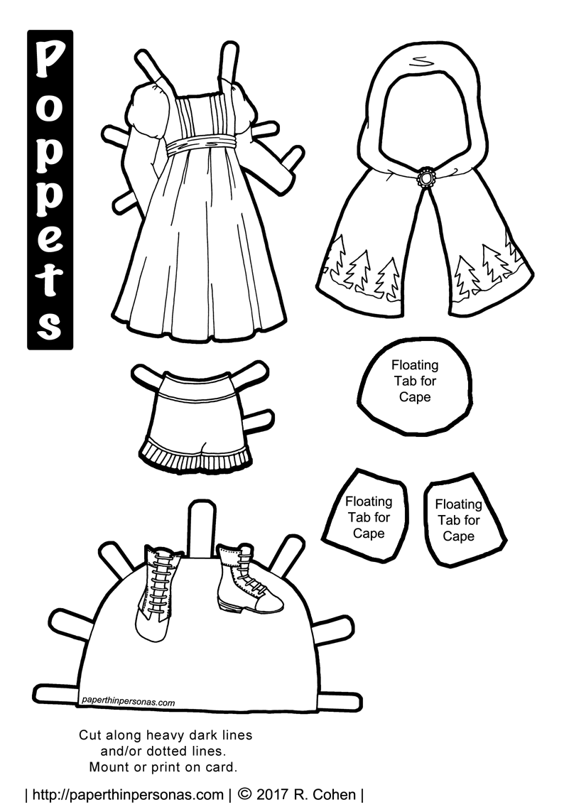 A Little Red Riding Hood Paper Doll Costume To Print, Color, And Play With - Little Red Riding Hood Black And White, Transparent background PNG HD thumbnail
