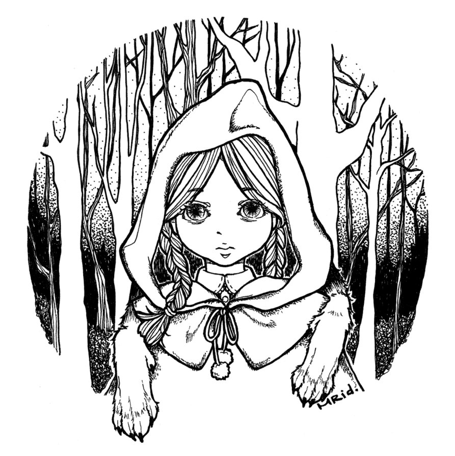 Little Red Riding Hood By Meowriddle Hdpng.com  - Little Red Riding Hood Black And White, Transparent background PNG HD thumbnail