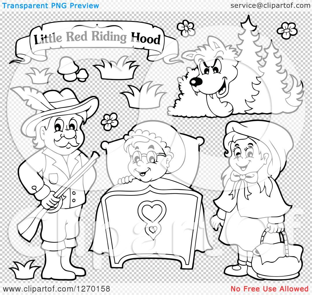 Little Red Riding Hood PNG Black And White -  File Has A PlusPng