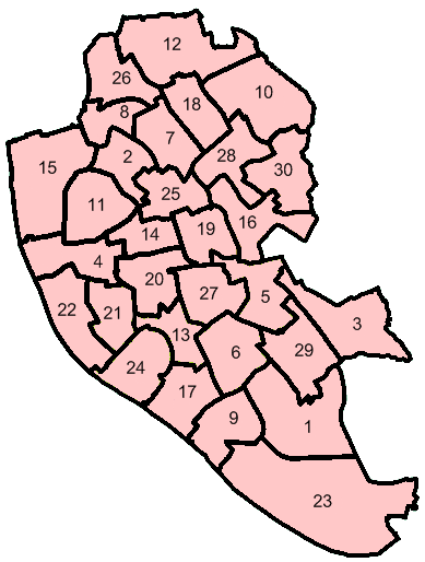 File:liverpool City Council Wards Numbered.png - Liverpool City Council, Transparent background PNG HD thumbnail