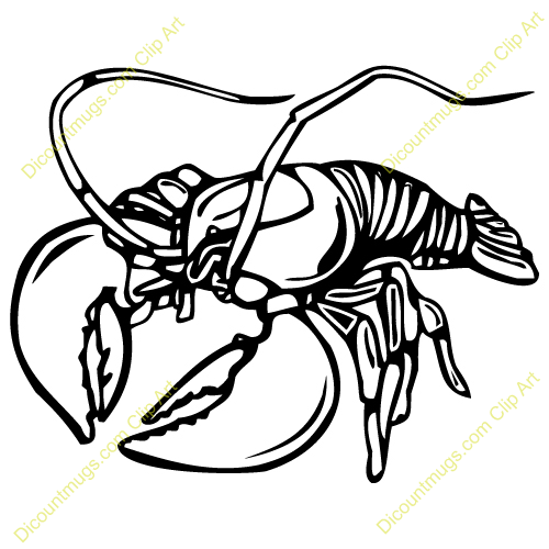 Black And White Lobster Clipart - Lobster Black And White, Transparent background PNG HD thumbnail
