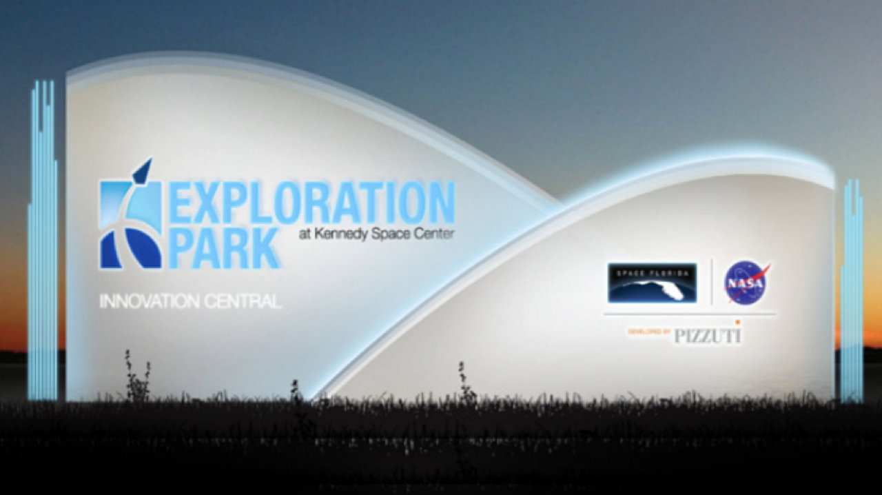 Exploration Park Sign - Blue Origin, Transparent background PNG HD thumbnail