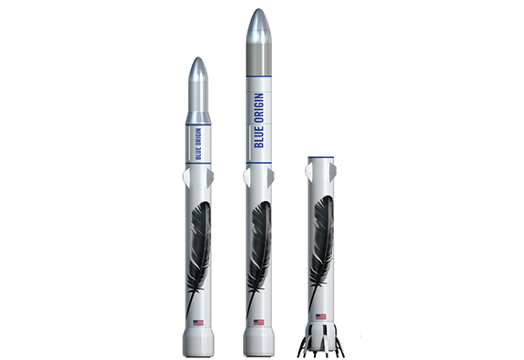 From Left To Right: New Glenn 2 Stage, New Glenn 3 Stage, New Glenn Landed Booster (Blue Origin) - Blue Origin, Transparent background PNG HD thumbnail