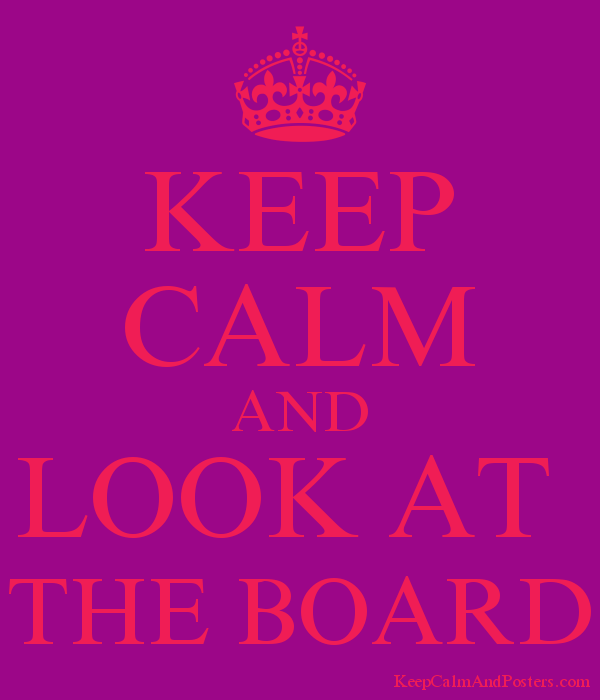 Keep Calm And Look At The Board Poster - Look At The Board, Transparent background PNG HD thumbnail