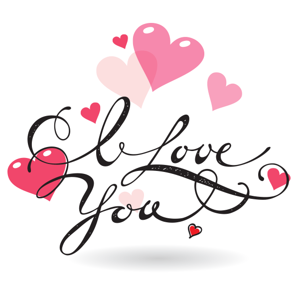 Pretty Love Message - Love You, Transparent background PNG HD thumbnail