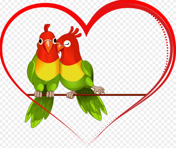 Love Bird Tree Clipart - Lovebird, Transparent background PNG HD thumbnail