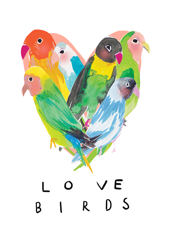 Love Birds   Jessica Singh   Illustrator - Lovebird, Transparent background PNG HD thumbnail