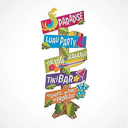 Cardboard Cutouts - Luau Party, Transparent background PNG HD thumbnail