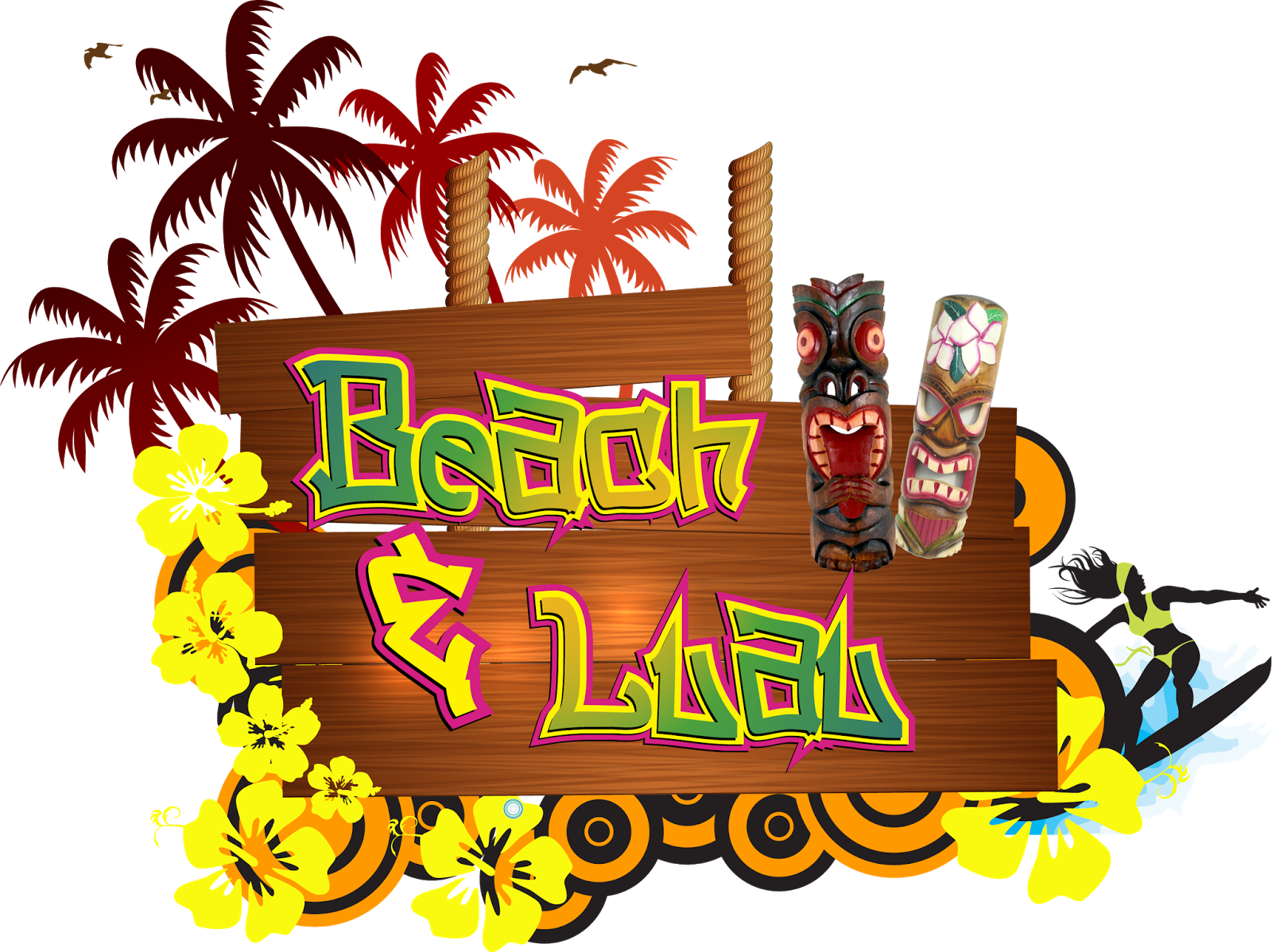 Hawaiian Theme \ Beach Party Theme \ Luau Party Theme - Luau Party, Transparent background PNG HD thumbnail