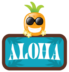 Luau Aloha Sign With A Smiling Pineapple In Sunglasses - Luau Party, Transparent background PNG HD thumbnail