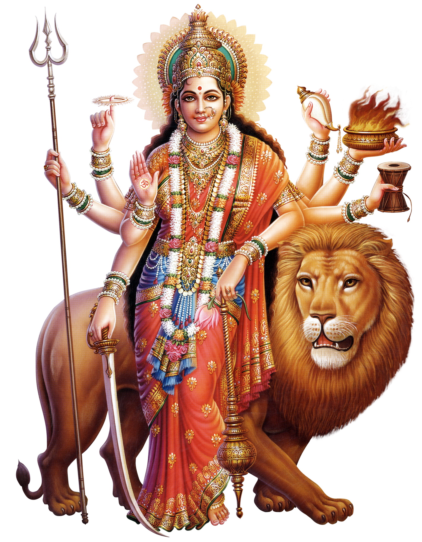 Durgamata, The Goddess Of Creation And Destruction. - Maa Durga, Transparent background PNG HD thumbnail